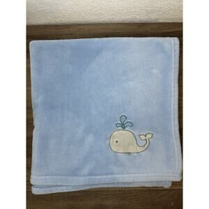 Circo Target Baby Blanket Blue Whale Print Nautical Fleece Lovey Plush Soft